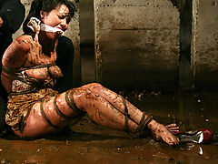 Teen Puffy Nipples, Petite brunette is bound and abused in an underground dungeon