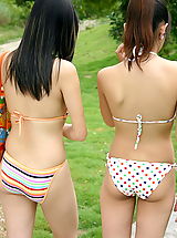 Asian Women girl girl rebecca ariel 01 bikini garden tight pussy